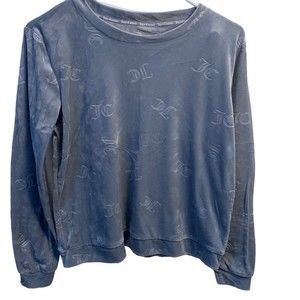 Juicy Couture Grey Velour Logo Sleepwear Sweatshirt. Size Small.